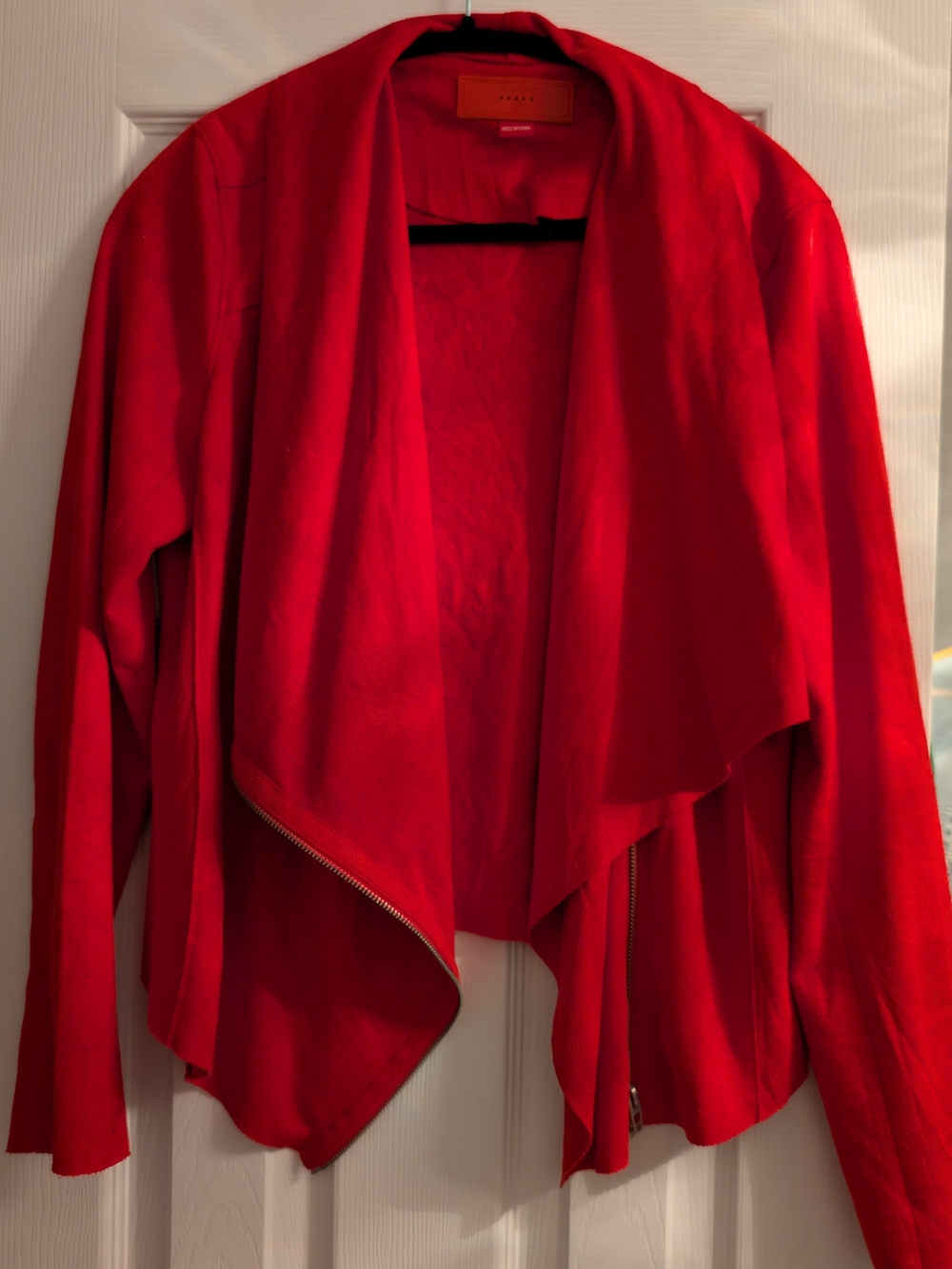 Blank NYC Red Open Front Jacket Zip Up M
